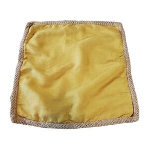 Pottery Barn 100%‎ Linen Throw Pillow Sham Mustard With Rope Trim 20x20 Zip